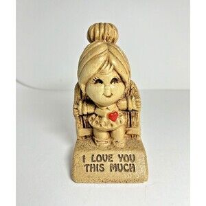 Vintage Paula 1972 W-265 I Love You This Much Girl with Red Heart Figurine